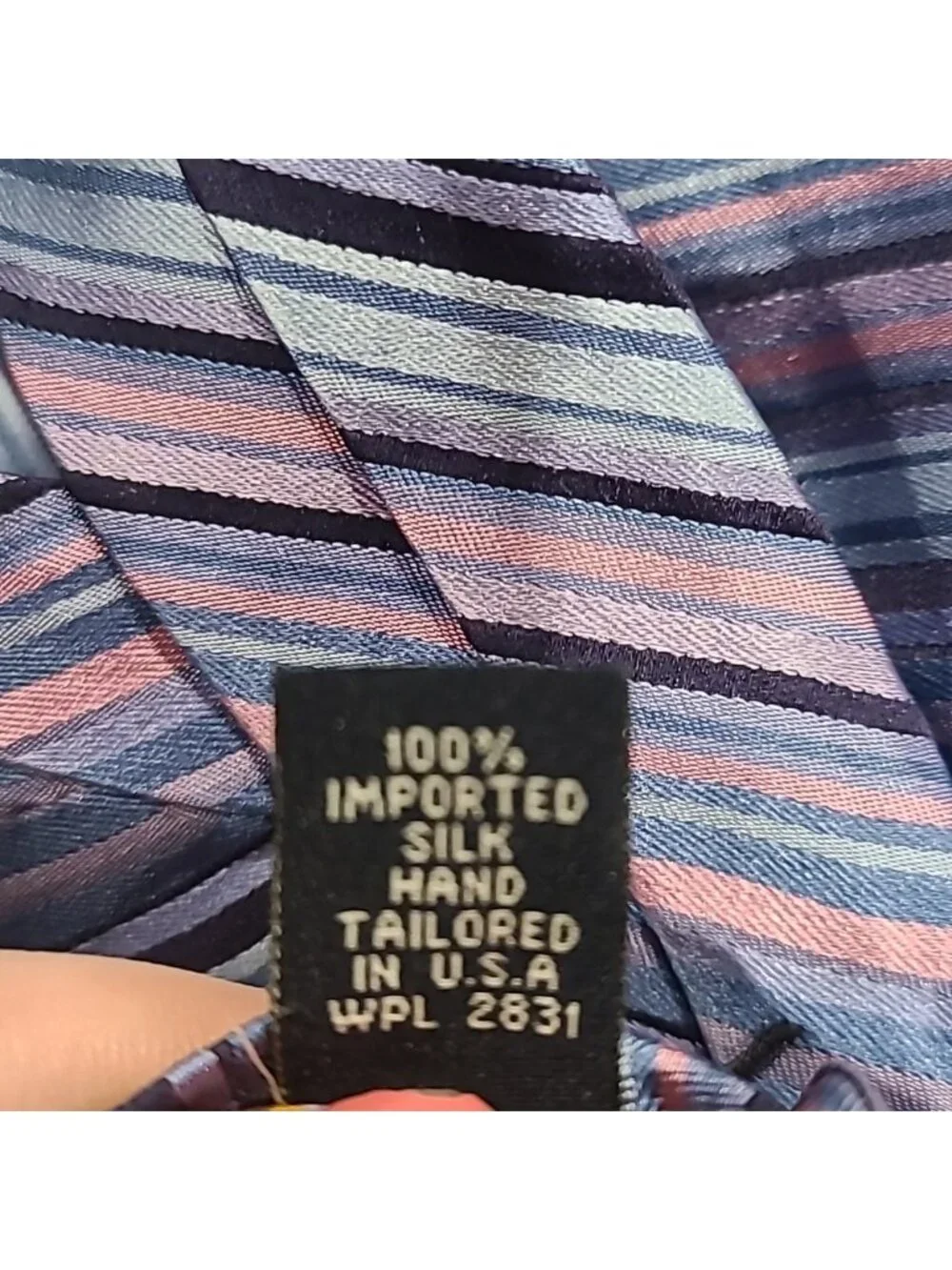 Ted Baker 100% silk hand tailored striped tie blue/pink
